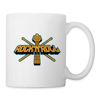 Retro Rock'n'Roll Gitarrenemblem - Tasse - Weiß - Rechts