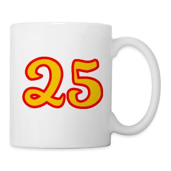 25. 25 YEARS. 25th ANNIVERSARY. 25 YEARS ANNIVERSARY. - Mug - white - Right