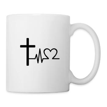 Ligne de battement de cœur croisée – Christia minimaliste - Mug blanc - blanc - Droite