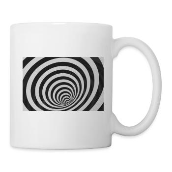 Hypnotische schwarz-weiße Spirale - Tasse - Weiß - Rechts