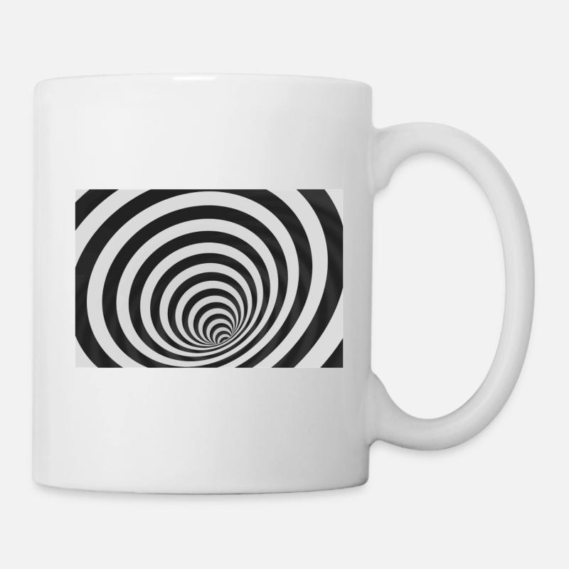Hypnotic black and white spiral - Mug - white