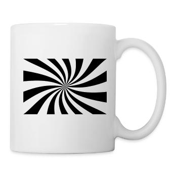 Hypnotische Schwarz-Weiß-Spirale - Tasse - Weiß - Rechts