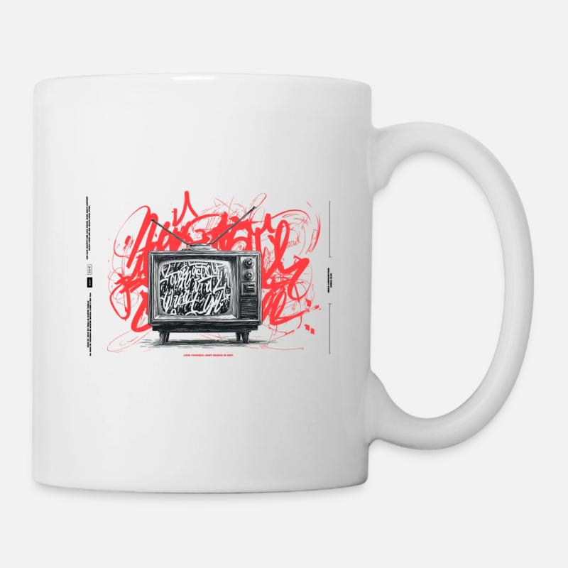 Retro TV Graffiti Chaos - Tasse - Weiß