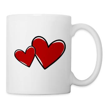 Coeurs Symbole Amour - Mug blanc - blanc - Droite