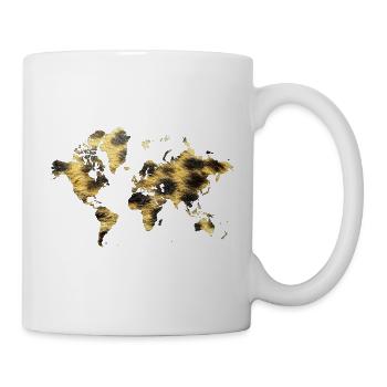 Carte du monde : Motif animal - Mug blanc - blanc - Droite