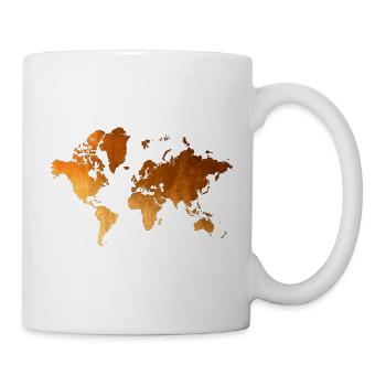 Carte du monde : Conception de la Terre dorée - Mug blanc - blanc - Droite