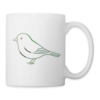 Minimalist Green Linear Bird - Mug - white - Right