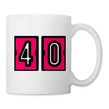 40. 40 ANS. 40e ANNIVERSAIRE. ANNIVERSAIRE 40 ANS. - Mug blanc - blanc - Droite