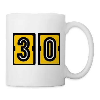 30. 30 JAHRE. 30-JÄHRIGES JUBILÄUM. 30-JÄHRIGES JUBILÄUM. - Tasse - Weiß - Rechts
