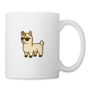 Alpaga cool avec corne de licorne - Mug blanc - blanc - Droite