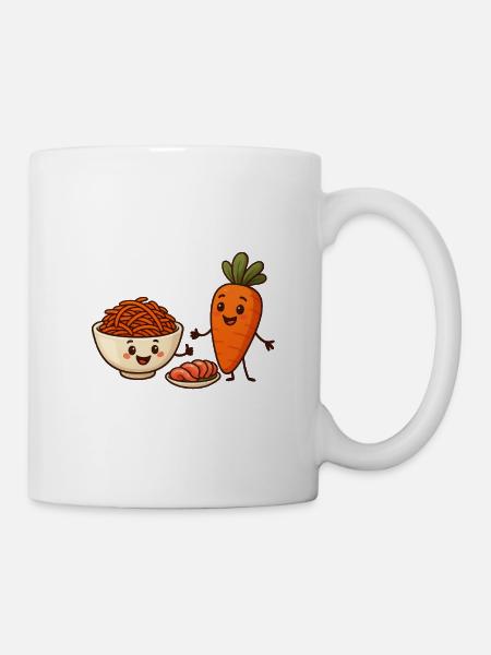 Karotte im Salat - Tasse - Weiß