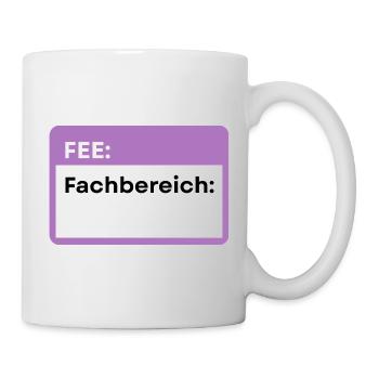 Fachbereich Schild Lila - Tasse - Weiß - Rechts