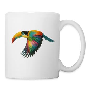 Regenbogen Papagei Muster - Tasse - Weiß - Rechts