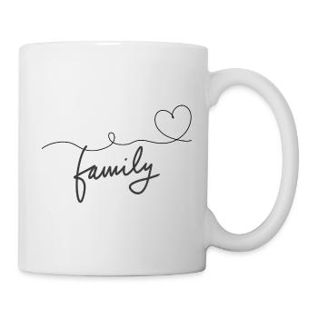 Family Heart Design – Minimalist & Modern - Mug - white - Right