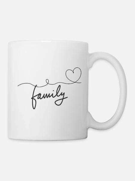 Family Heart Design – Minimalist & Modern - Mug - white