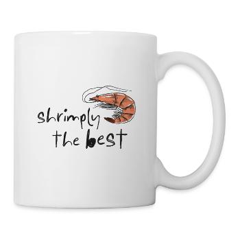 Shrimply the Best – Doodle Shrimp Pun Saying - Mug - white - Right