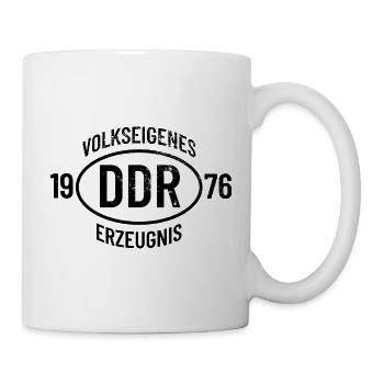 DDR Geburtstag Shirt, Hoodie, Tasse Jahrgang 1976 - Tasse - Weiß - Rechts