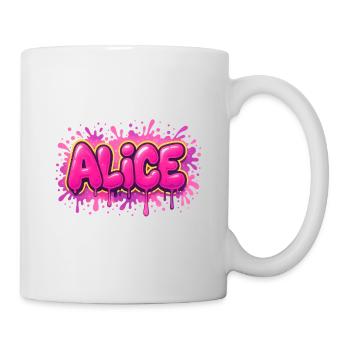 Graffiti  ALICE Prénom cadeau idéal imprimable sur - Mug blanc - blanc - Droite