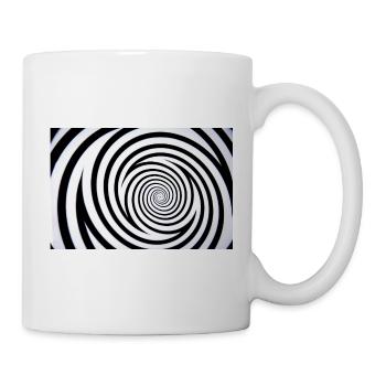 Hypnotisches Spiralmonochrom - Tasse - Weiß - Rechts