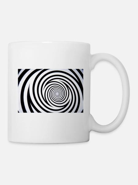 Hypnotisches Spiralmonochrom - Tasse - Weiß