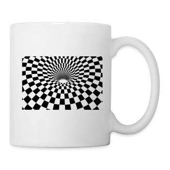 Hypnotischer karierter Tunnel - Tasse - Weiß - Rechts