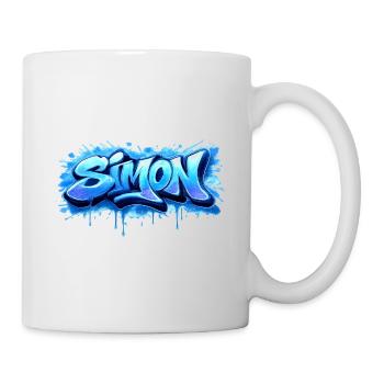 Graffiti  SIMON Prénom cadeau idéal imprimable  - Mug blanc - blanc - Droite