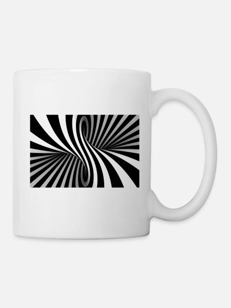 Illusionsspirale Schwarz-Weiß - Tasse - Weiß