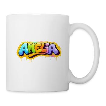 Graffiti Amelia Name Geschenk Ideal Druckbare Su - Tasse - Weiß - Rechts