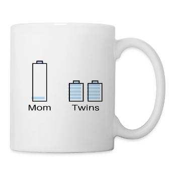 Mom Battery Empty Twins Battery Full of Humor - Mug - white - Right