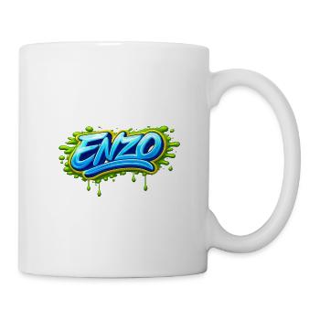 GRAFFITI-NAME ENZO FÜR PERFEKTES GESCHENK DRUCKBAR - Tasse - Weiß - Rechts