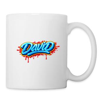 GRAFFITI NAME DAVID  FOR  PERFECT GIFT PRINTABLE  - Mug blanc - blanc - Droite
