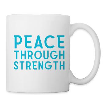 La paix par la force - Mug blanc - blanc - Droite