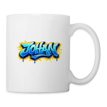 GRAFFITI-NAME JOHAN FÜR PERFEKTES GESCHENK DRUCKBAR - Tasse - Weiß - Rechts