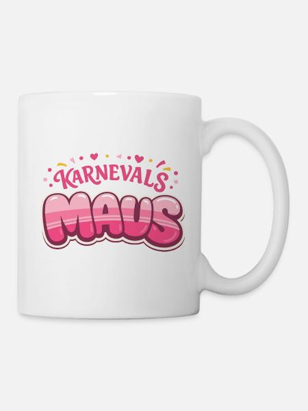 Karnevalsmaus Köln – Kölner Karneval - Tasse - Weiß