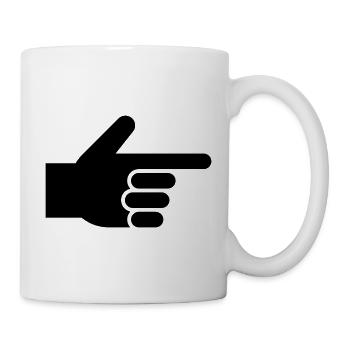 Hand, Zeigefinger, Zeiger - Tasse - Weiß - Rechts