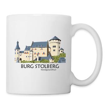 Burg Stolberg, Eifel, Mittelalter Handzeichnung  - Tasse - Weiß - Rechts