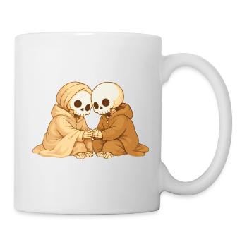 Couple Squelette Chaleureux – Proximité dans les moments de calme - Mug blanc - blanc - Droite