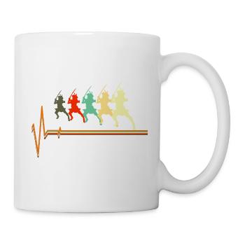 Samurai Heartbeat Warrior Bushido Silhouette - Mug - white - Right