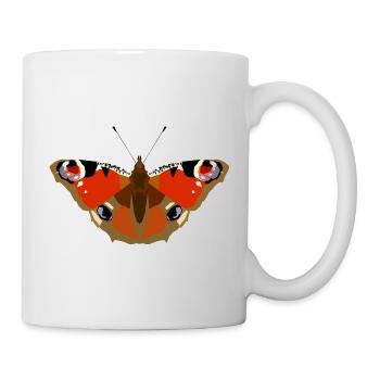 Papillons : Le papillon paon - Mug blanc - blanc - Droite