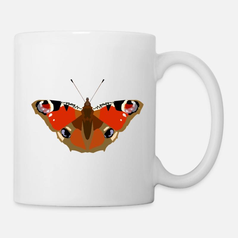 Papillons : Le papillon paon - Mug blanc - blanc