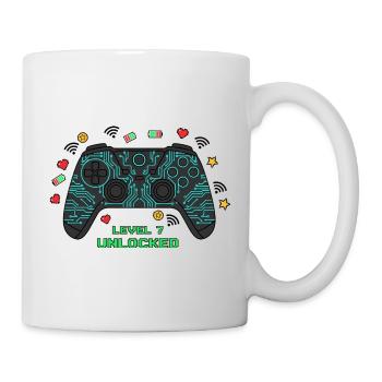 Manette Gamer Débloquée de niveau 7 - Mug blanc - blanc - Droite