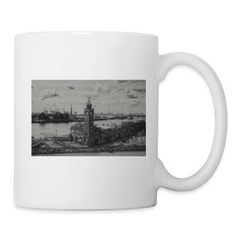 Port of Hamburg Gauge Tower retro - Mug - white - Right