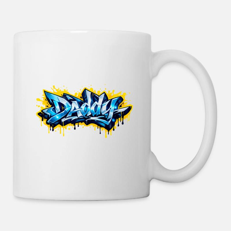 DADDY GRAFFITI NAME FOR PERFECT GIFT PRINTABLE  - Mug blanc - blanc