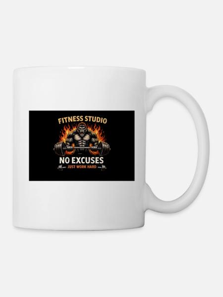 No Excuses Gorilla Lift - Mug - white
