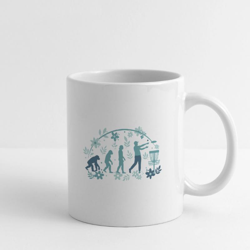 Disc Golf Evolution Drôle de Disc Golfeur Flying Disc Mug blanc