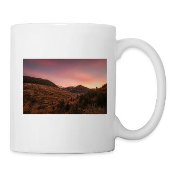 Lever de soleil alpin sur les montagnes Agrafa - Mug blanc - blanc - Droite