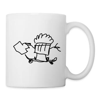 Muffin à roulettes avec valise - Mug blanc - blanc - Droite
