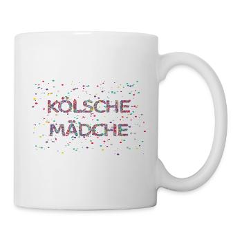Kölsche Mädche Fasching Karneval Konfetti Kostüm - Tasse - Weiß - Rechts
