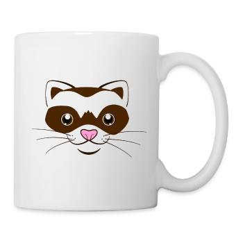 Visage de furet mignon, costume graphique de belette drôle - Mug blanc - blanc - Droite