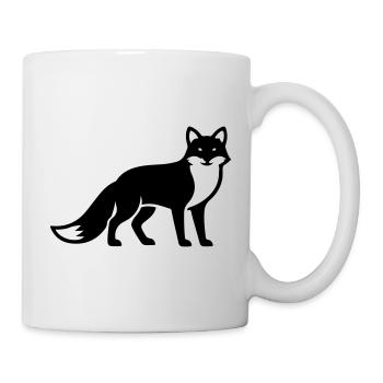 Fuchs Tier Silhouette - Tasse - Weiß - Rechts